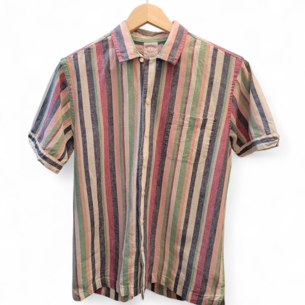 24hr Sale - Men's Multicolor Vertical Stripe Short Sleeve Shirt